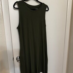 Sleeveless Olive Green Dress